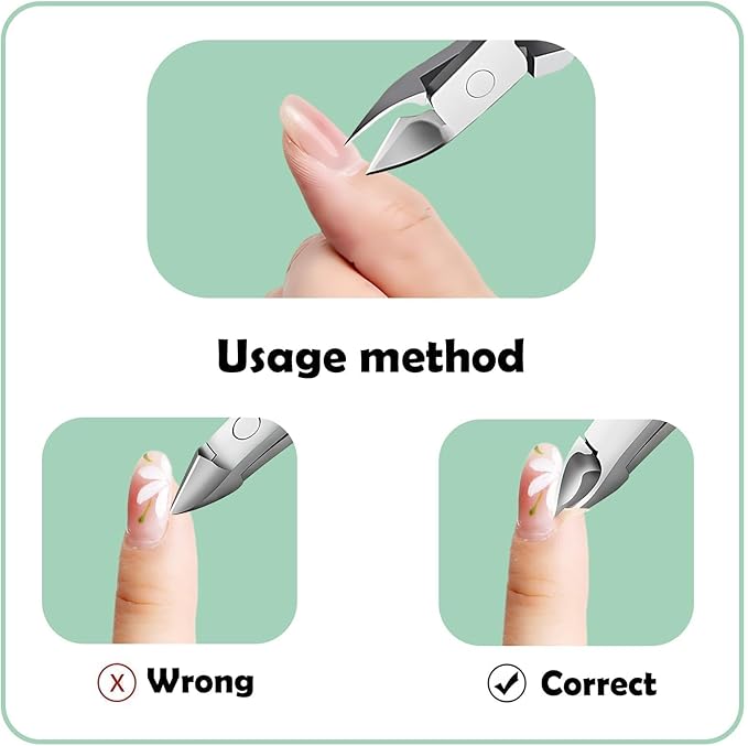 Fine Edge Cuticle Trimmer & Nippers, Scissors, Silicone Handle Nail Tools for Precise Removal, Durable Washable Cuticle Cutter & Remover & Pusher Nail Clippers (White+ Pusher 1Set)