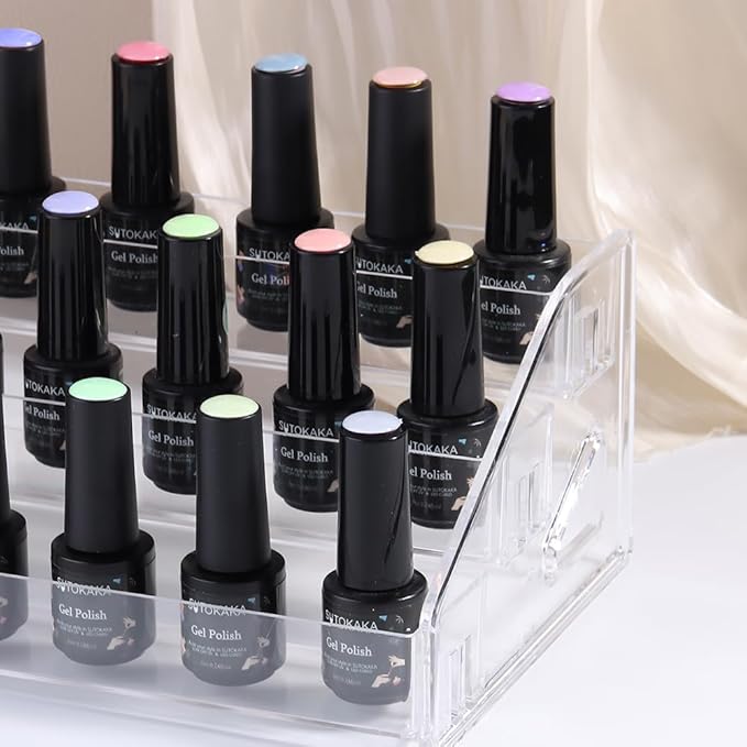 720 Pcs Nail Polish Swatch Dots Round Acrylic False Nail Display Tips Transparent Nail Art Polish Color Display Chart with Adhesive Sticker Nail tech Supplies for Home or Salon Use
