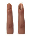 2 Pieces Silicone Practice Fingers for Acrylic Nails, Fake Training Hand Finger Model Flexible Bendable Mannequin Finger, Soft Realistic Joint Nail Practice Fingers with Makeup for Nail Art (Color 5)
