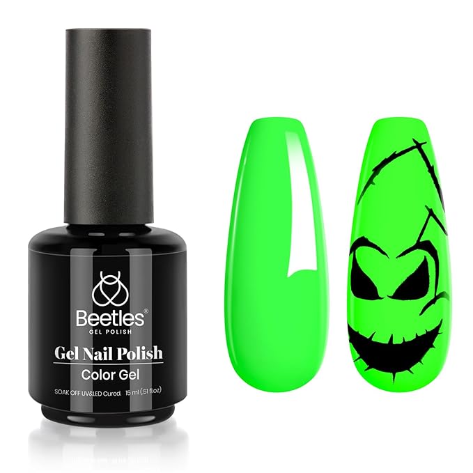 Beetles Neon Green Gel Nail Polish, 15ml Soak Off UV LED St Patricks Day Nails Lamp Salon DIY Home Gift for Women Lime Green