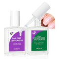 Nail Growth Treatment and Dehydrator Kit: 15ml Clear Natural Nail Hardener Extra Strong and Growth - Acid-Free Fast-Drying Formula - Professional Prep for Gel Polish & Acrylic Nails