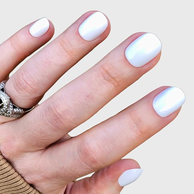 Olive & June Instant Mani Press-On Nails (Glue) | 42 Fake Nails, 21 Sizes | Non-Toxic, Long-Lasting Recycled Materials Realistic Look | Spring Flowers & Patterns | Extra Short, Round| HD