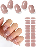 Semi Cured Gel Nail Strips (Camel), 20 Pcs Gel Nail Wraps, Stickers, Salon Quality, Long Lasting, Works With Any UV Lamps