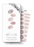 ohora Semi Cured Gel Nail Strips (N Dreamy Flutter) - Works with Any Lamps, Salon-Quality, Long Lasting, Easy to Apply & Remove - Includes 2 Prep Pads, Nail File & Wooden Stick