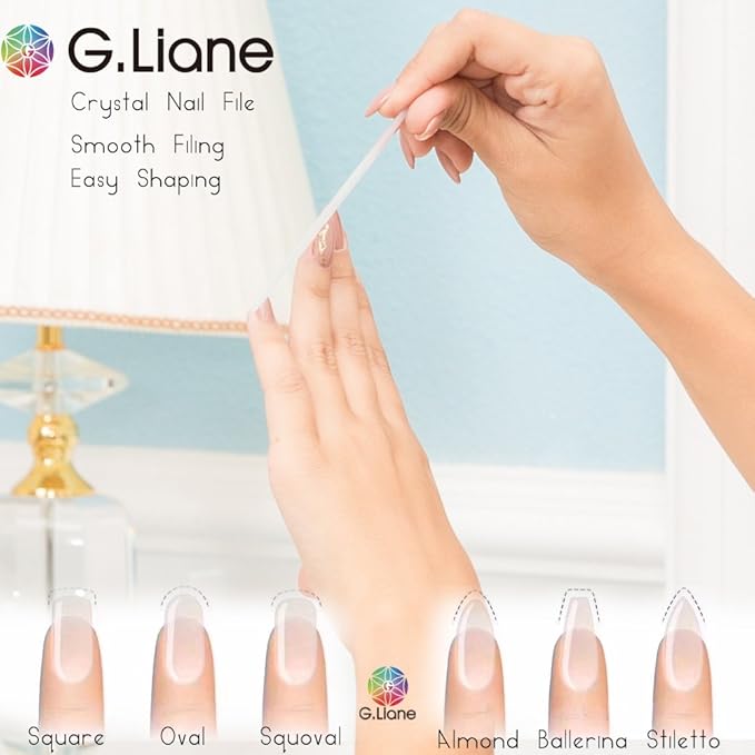 Professional Nail File with Crystals,Glass Nail Files in Case Manicure Pedicure Tools for Natural Acrylic Gels Nails (Red Bubble)
