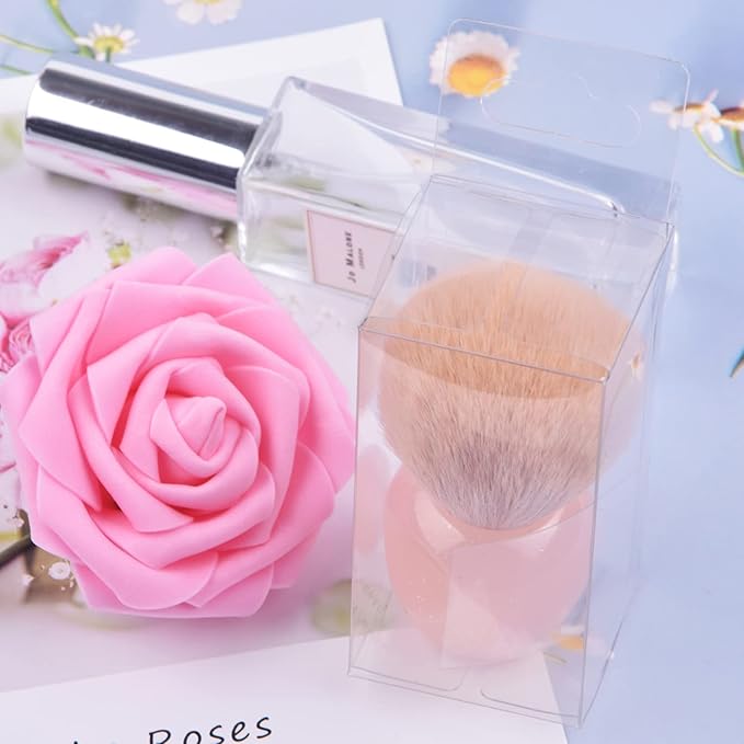 Nail Art Dust Powder Remover Cleaner Brush, Nail Art Dust Cleaning Brush Soft Kabuki Brush for Makeup & Acrylic Gel Nails (Pink)