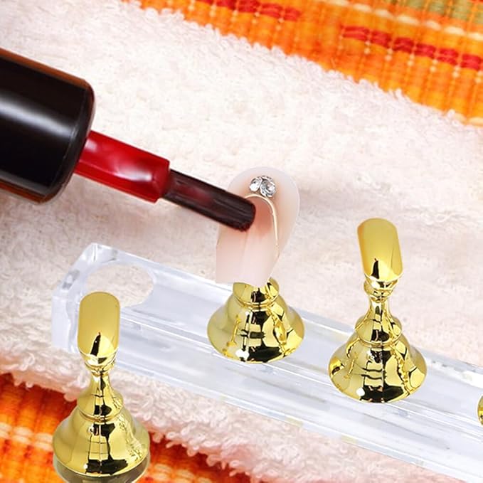 Nail Stand,Magnetic Nail Tip Holder,Fingernail Display Board Practice Board Long Strip Nail Piece Holder Nail Manicure Tool Home Salon Use False Nail Stand