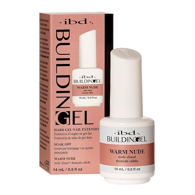 IBD Building Gel, Hard Gel Nail Extension, Warm Nude, Soak-Off, Nail Builder Strengthener, 0.5 fl oz