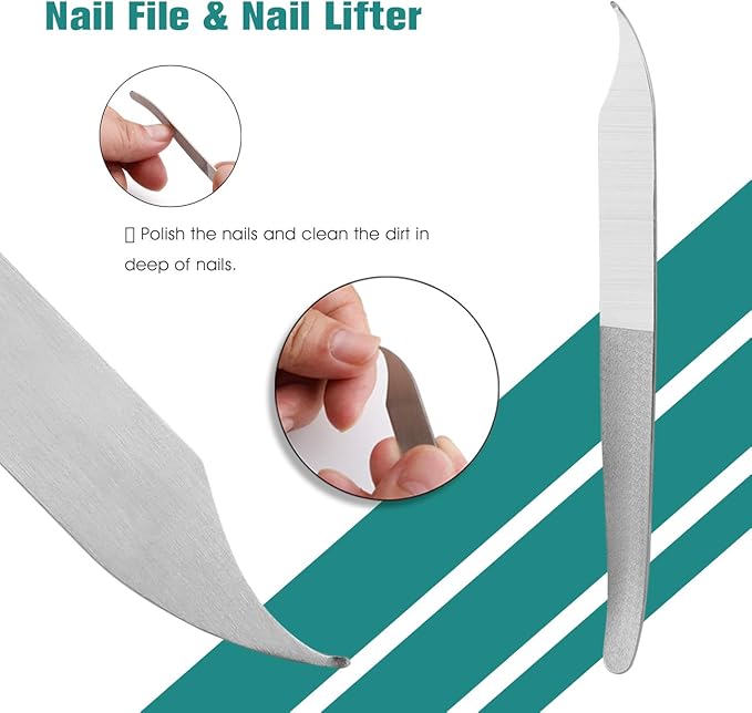 BEZOX Ingrown Toenail Removal Blades and Foot Callus Knife - 3 Different Blades Pedicure Knives with Toenail Lifter and Thick Nail File - Red