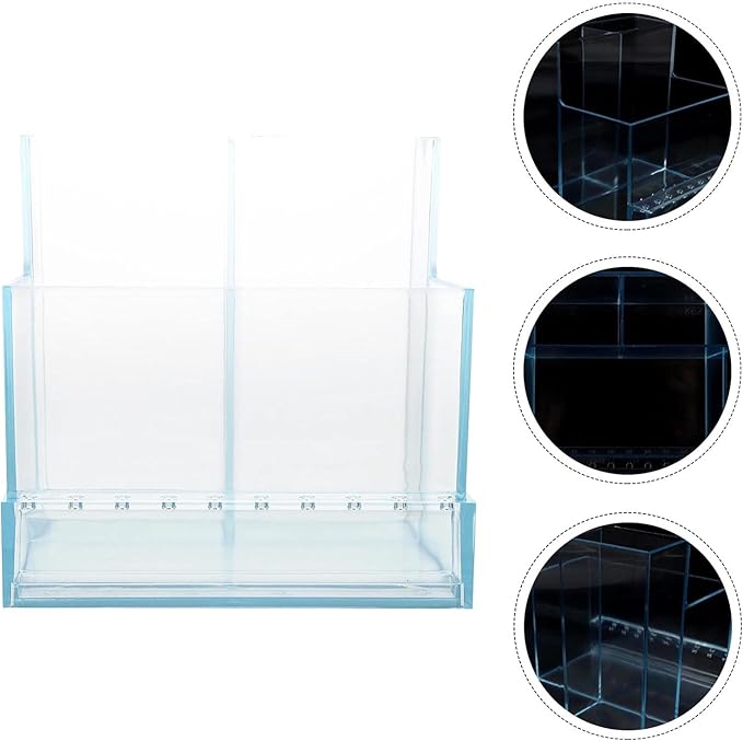 1pc Nail Polishing Machine Holder Translucent Blue Grinding Head Rack for Nail Salon and Diy Use Convenient Organizer for Art Tools Easy Access Storage Base