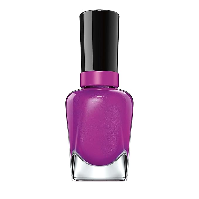 Sally Hansen Miracle Gel Salon Quality Nail Polish | Gel-Like Formula, Two-Step System, No UV Light Needed, Long Lasting | Opaque, Shimmery | 529 Hunger Flames | Purple Nail Color