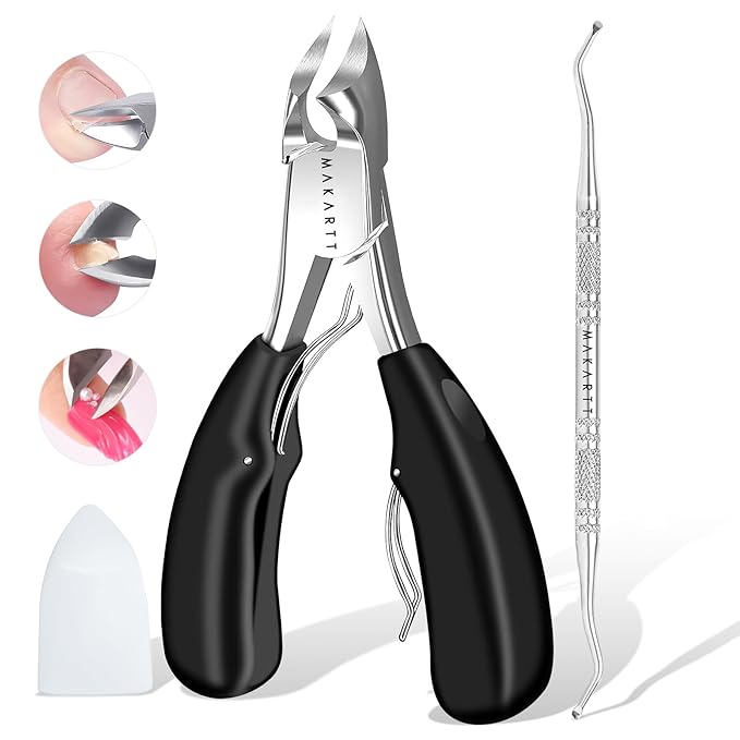 Makartt Ingrown Toenail Clippers with Nail Lifter, Stainless Steel Podiatrist Kit for Thick Nails, Manicure & Pedicure Tools for Men, Women & Seniors