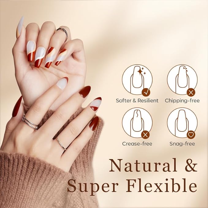 Modelones Long Coffin Nail Tips - 510Pcs Pre-shaped Half Matte Full Cover Fake Nails Gel Tips Acrylic Press on Manicure Extension DIY 15 Sizes