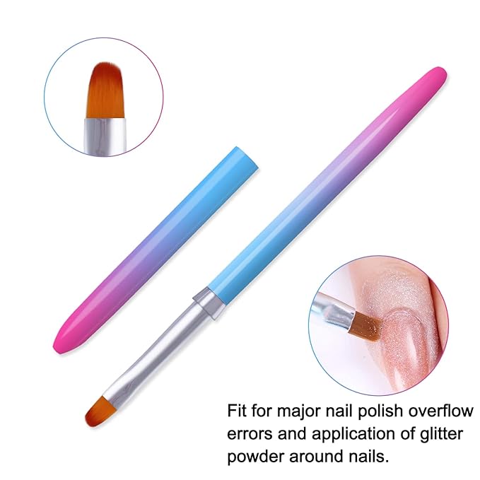 Nail Clean Up Brushes, SILPECWEE 3pcs Nail Polish Remover Brush, Nail Brushes for Cleaning Polish Acetone Cuticle, Nail Art Brush Manicure Brush for Nails Design Tool