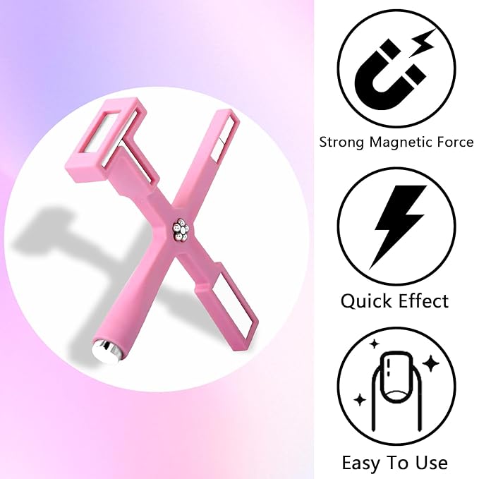 Laza Super Strong 5-in-1 Nail Magnet Tools with 5 Stands, 100 Adhesive Tabs and 9 Patterned Magnetic Nail Polish Wands for Galaxy Cat Eye Nails
