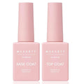 Makartt Gel Top Coat and Base Coat Kit: 2 PCS Clear Gloss Shiny No Wipe Stain Resistant General Top Coat Nail Polish UV for Acrylic Nails Dip Powder Gel Nail Polish Beauty Spring Gift Salon at Home