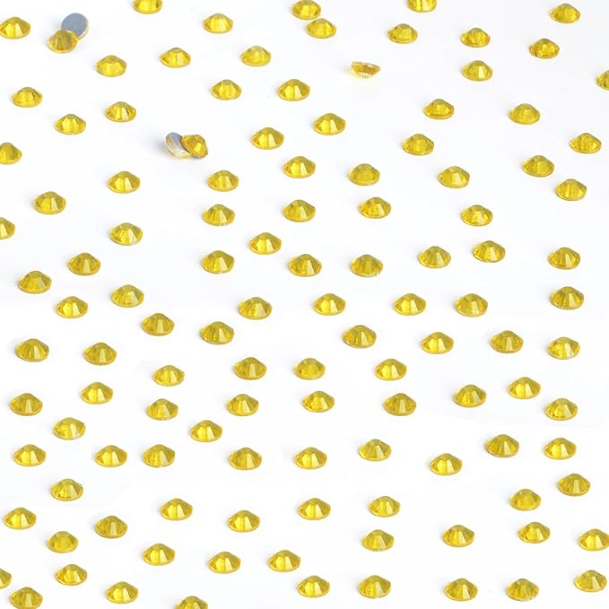 NCB 2880pcs Hot-fix Rhinestones Bulk Crystal Hot Fix Rhinestones for Crafts Clothes DIY Decoration (Citrine, SS16 3.8mm)