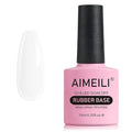 AIMEILI Gel Nail Polish, Rubber Base, Hema Free, Sheer, 4 in 1 Nail Strengthen, 10ml