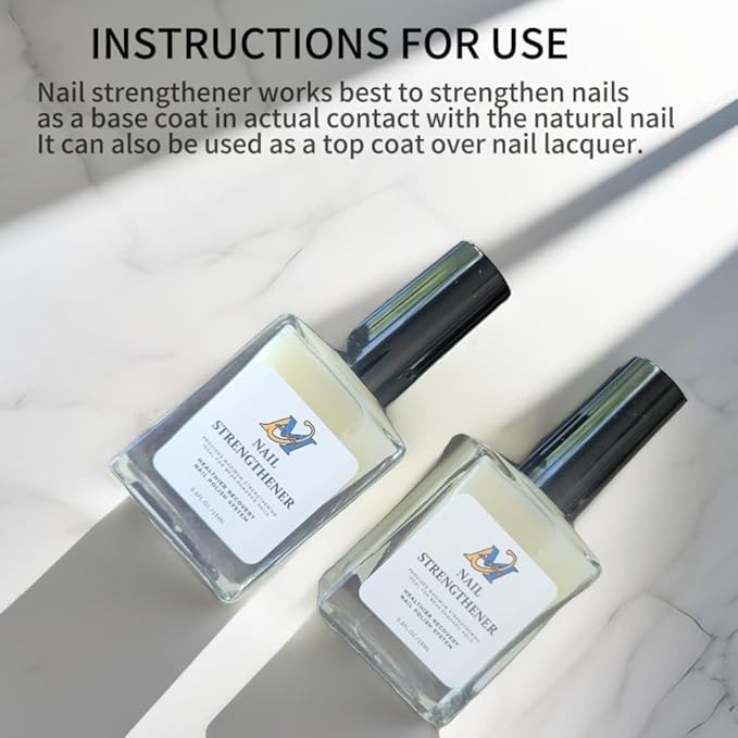 M&G Avenue Nail Hardener Strengthening Steel Serum for Weak & Damaged Nails, Cruelty-Free Formula, Soft White