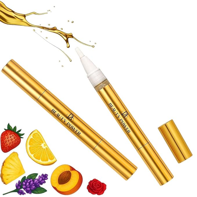 Nail Oil Cuticle Pen - Rose – Nail Strengthener & Growth Serum with Vitamin A, D, E, B5, Grapeseed & Natural Oils – Repair for Brittle, Peeling, Thin Nails – Valentine's Gift Idea