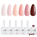 Makartt Gel Nail Polish Set: 6 Colors Nude Brown Gel Polish Kit 15ML One N'Done Neutral Skin Tones Nail Polish Soak Off UV LED Nail Art Manicure Gift for Women