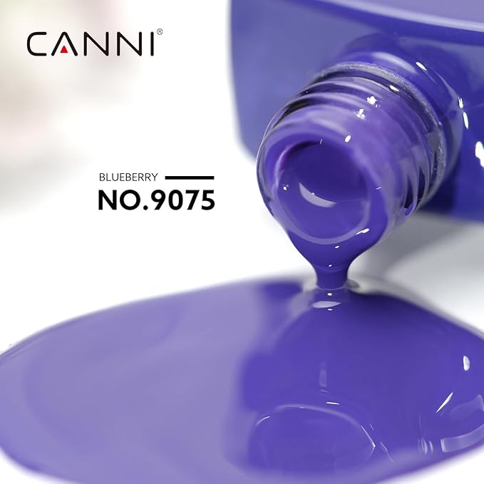 CANNI Blue Gel Nail Polish, 1Pcs Royal Blue Gel Polish Navy Dark Cobalt Purple Color High Gloss Soak Off U V French Nail Manicure Salon DIY