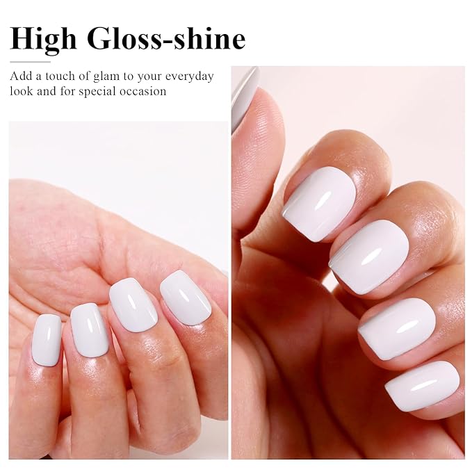Imtiti 10ML White Nail Gel Polish Soak Off LED UV Nail Gel DIY at Home Salon Art Gift for Women Girls 1PCS