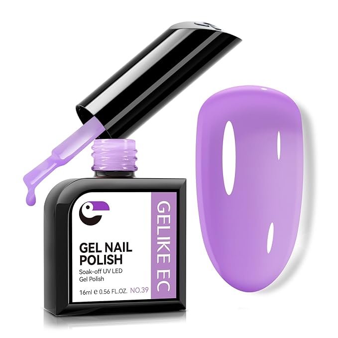 gelike ec Gel Nail Polish Lavender Color Long Lasting for Creative Manicure Artists 16ml Natural Purple - Soft Romantic Shade for Spring Collections with Smooth Brush