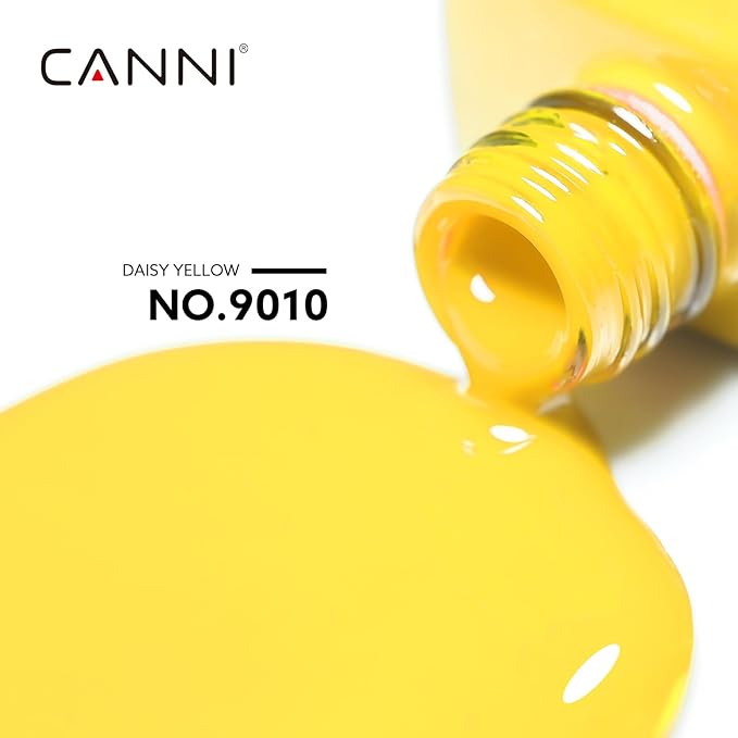 CANNI Yellow Gel Nail Polish, 1Pcs Pastel Yellow Gel Polish Color High Gloss Soak Off U V Nail Manicure Salon DIY
