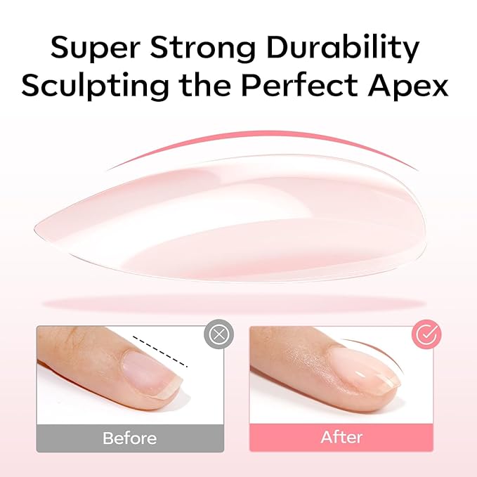modelones Builder Rubber Gel Base Coat for Nails, Sheer Light Pink Rubber Base Gel Nail Polish for Strengthen Apex Building Extension Protect Weak Nails Long Last U V Manicure Gift for Women
