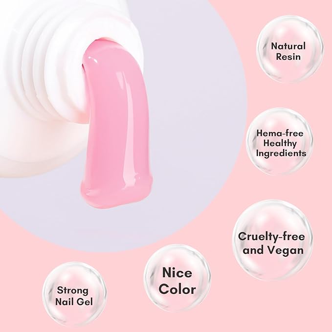 Makartt Poly Nail Gel, Hema-Free Builder for Extension, Coral Pink, 50 ML Poly Strengthener Hard Gels for Trendy Design-Long-Lasting and Easy to Use Manicure
