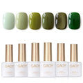 GAOY Green Gel Nail Polish Set, 6 Colors Dark Green Cat Eye, Soak Off UV Light Cure Gel Polish Kit for Nail Art DIY at Home