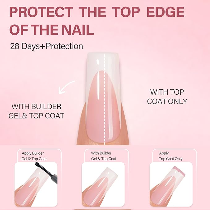 Vansiho Pink Deep French Gel Nail Tips, 150Pcs Long Square Soft Gel Nail Tips, French Tips Press on Nails, Fake Nails for Nail Art DIY 15 Sizes