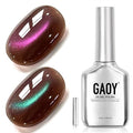 GAOY Brown Glassy Cat Eye Gel Nail Polish, 16ml Glitter Holographic Gel Polish with Magnet, Reflective Translucent UV Light Cure, 4307 Aurora Chocolate