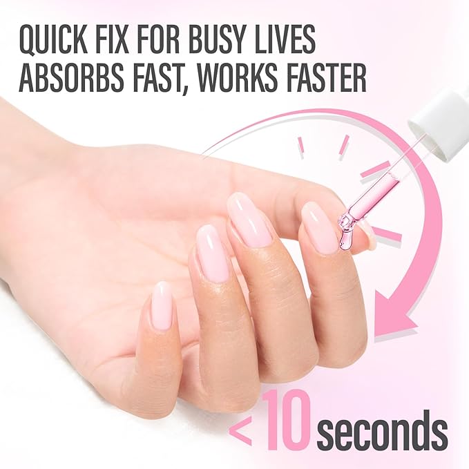 CHUCHU Nail Cuticle Oil Strengthener - Peach Scent Repair Growth Moisturizing Treatment - Natural Jojoba Vitamin B & E for Dry Cracked Nails