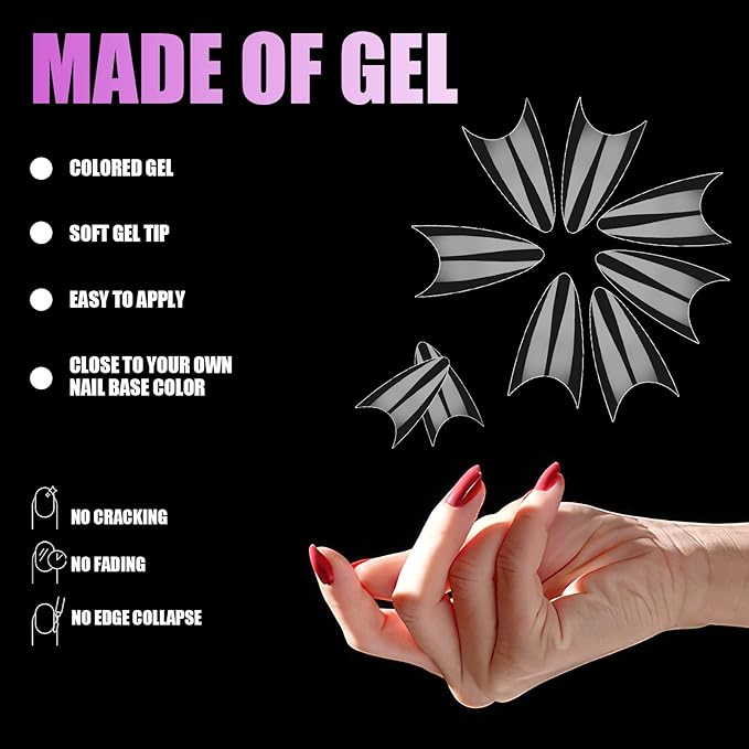 simarro 500 Pcs Short Nail Tips, Almond Half Cover Nail Tips Nail Extensions Transparent Gel Nails for Nail Technicians, Beginners DIY Practice Art Design at Home