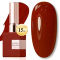 Double Rhythm Translucent Gel Polish Sheer Neutral Natural Light Milky Same Color Same Bottle 15ML Jelly UV Polish Nail Art DIY at Home (Brick Red-A1488)