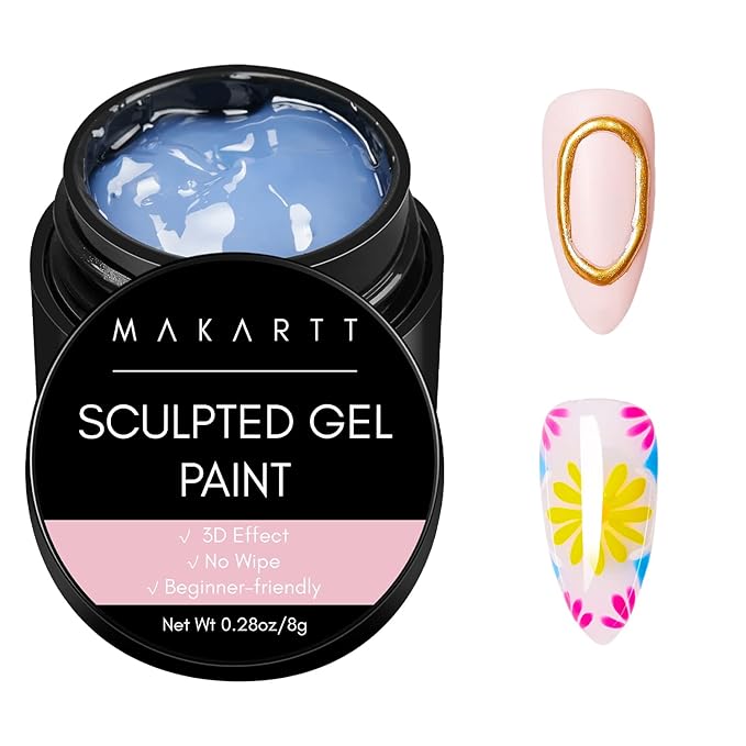 akartt Gel Nail Glue, 3 in 1 Gel Tips Nail Glue for Acrylic Nail Extension Adhesive Bond Bundle 3D Painting Gel Clear Nail Gel for Naills Art Chrome Nail Powder Sculpting Gel No Wipe UV Gel