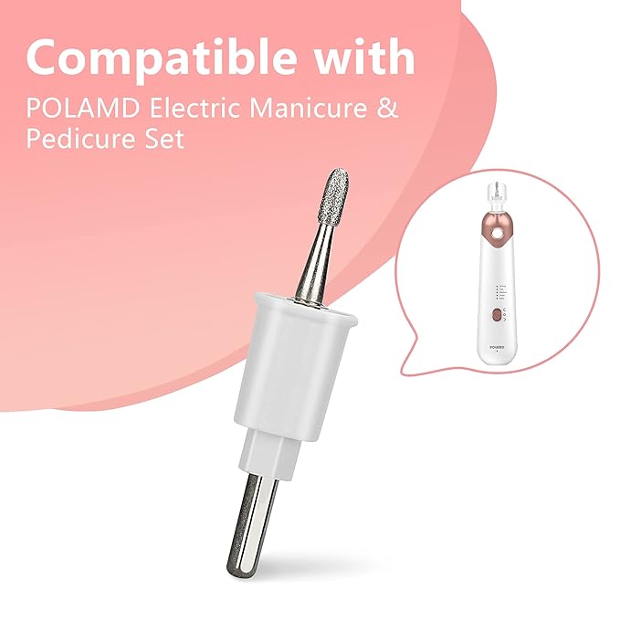 Cylindrical Milling Cutter, Nail Drill Bit for POLAMD Professional Manicure Pedicure Set for Removing Cuticles(Device not Included)