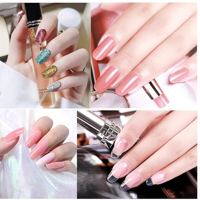 Gel Nail Polish Kit with 48W UV Lamp, 22pcs nail polish with Base Coat and Top coat, 6 Colors Extension Poly Nail Gel set，Nail Drill & More,Professional Manicure Tool for Home DIY Salon