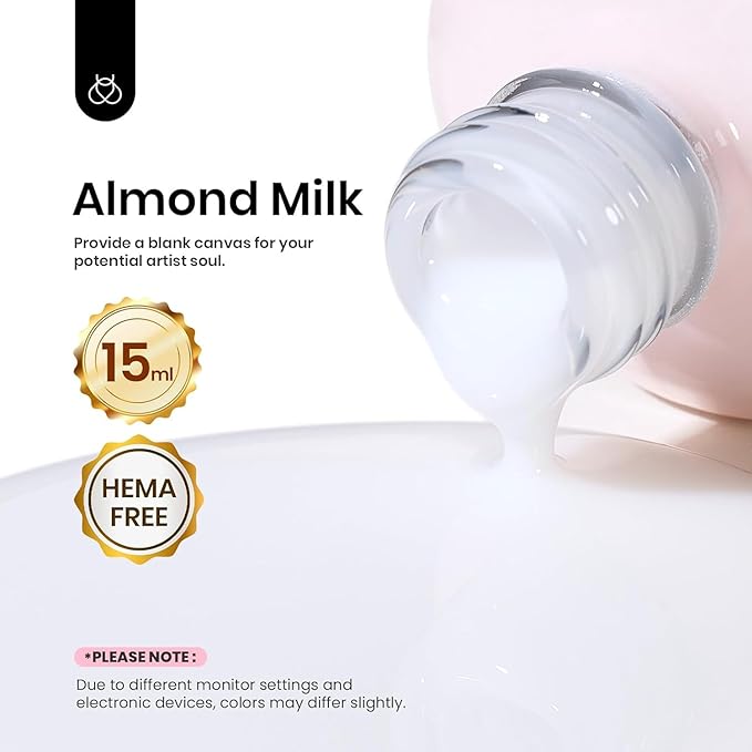 Beetles Builder Gel for Nails HEMA-Free 8 in 1 Milky White Strengthener Gel for Nail Apex & Nail Extension Nail Thickening Solution for Weak Nails Beginners & DIY Salon Manicure LED & UV Lamp Needed