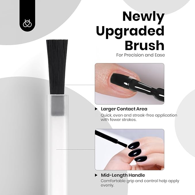 beetles Gel Polish Classic Black Gel Nail Polish - Gel Polish Hema Free Soak Off Uv LED Nail Lamp 8ml DIY Home Manicure Salon Gift for Women Silent Charm