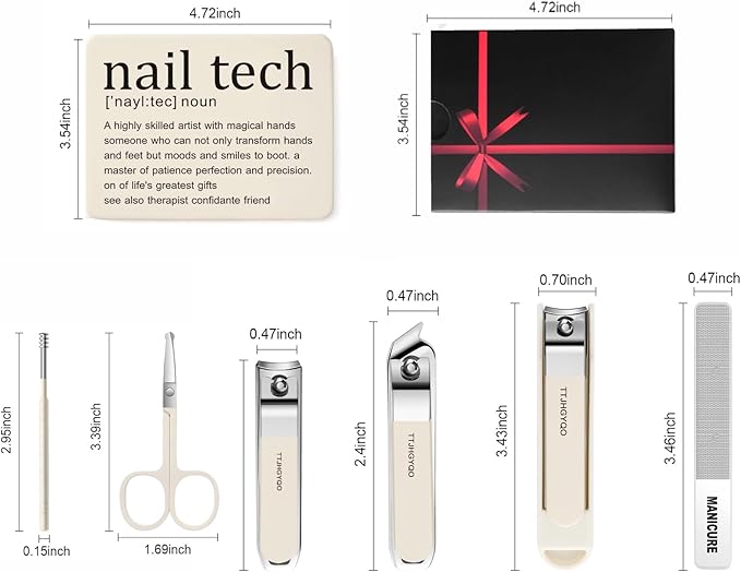 Best Nail Tech Gifts for Women Nail Clipper Set, 6 Pcs Toenail Clippers, Stainless Steel Fingernail Clipper Sharpest Thick Toenail & Ingrown Nail Clipper Set (Nail tech)