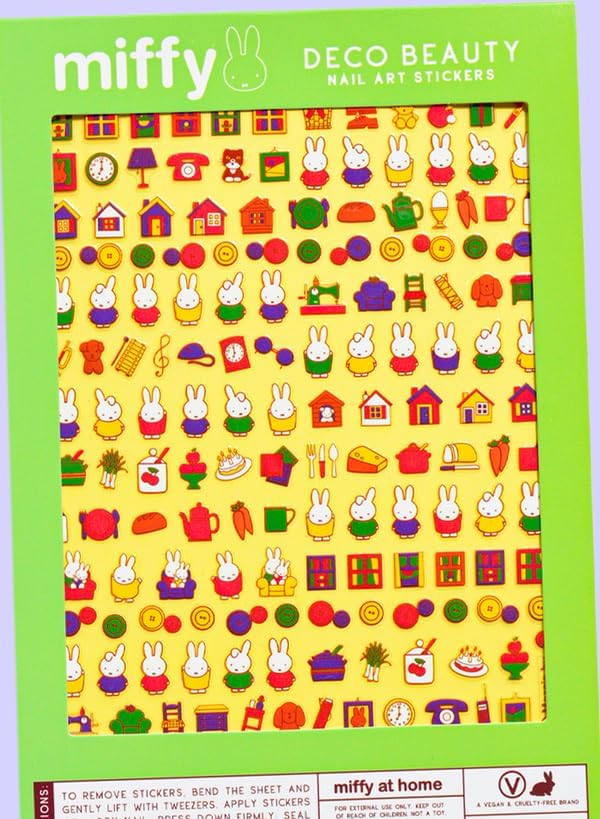 Deco Beauty Miffy at Home -Super Thin & Easy-to-Apply Nail Art with The Cutest Designs-Durable & Long-Lasting Nail Art Stickers and Decals for Women, for DIY at-Home Manicures & Salon-Quality Nails