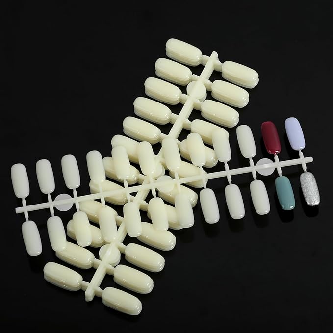 360pcs Flat Square Nail Display Tips for Nail Art Design Pattern Practice and Nail Color Swatches(Natural)
