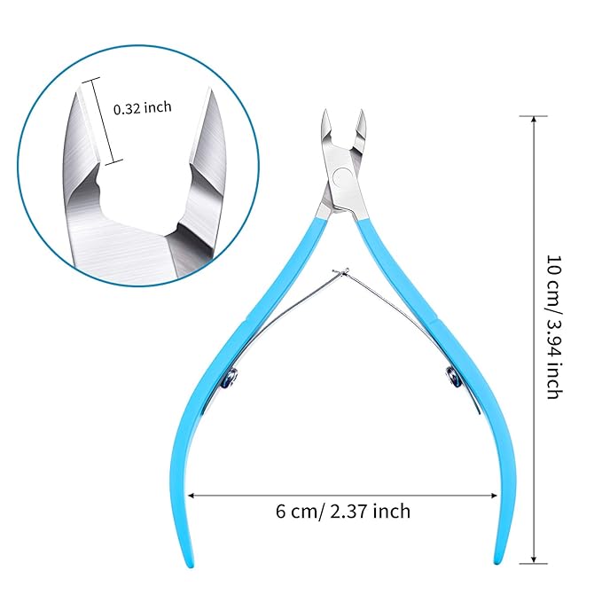 Mudder 3 Packs Cuticle Trimmer Nippers Cutter Tool Stainless Steel Nail Cuticle Scissors Remover with Pointed Blade Scissors Pedicure Manicure Tool for Fingernails and Toenails Nails Care(Blue)