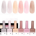 CANNI 6 Colors 9 Ml Jelly Nude Pink Gel Nail Polish Set- Neutral Transparent Pink Colors Sheer Gel Polish Kit, Soak Off LED Nail Gel Manicure Kit DIY at Home Salon Gifts