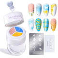 Makartt 5-in-1 Nail Art Gel: ColorPot 3 Colors Gel Nail Polish No Wipe with Nail Stamp for Stamping, French Tips, Ombre Patting, Painting & 3d Micro-Sculpting with Silicone Head for DIY Home Salon Use