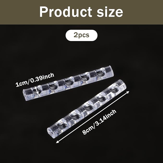 2 Pack Crystal Bar Pen Holder Transparent Brush Holder Acrylic Nail Art Painting Pen Brush Stand Brushes Rest Makeup Brushes Organizer Holders for Drawing Pens Manicure Nail Carving Pencils