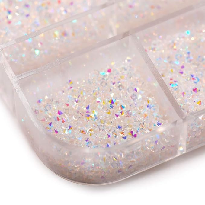 17280Pcs Micro Crystal Strass Glass Nail Art Rhinestones 1.1MM Mini Diamond Manicure DIY Accessories (AB)
